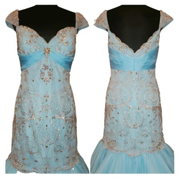 WOW Luxury Couture Glamorous Designer Wedding Evening Cocktail Runway Gown Dress - Picture 8 of 8